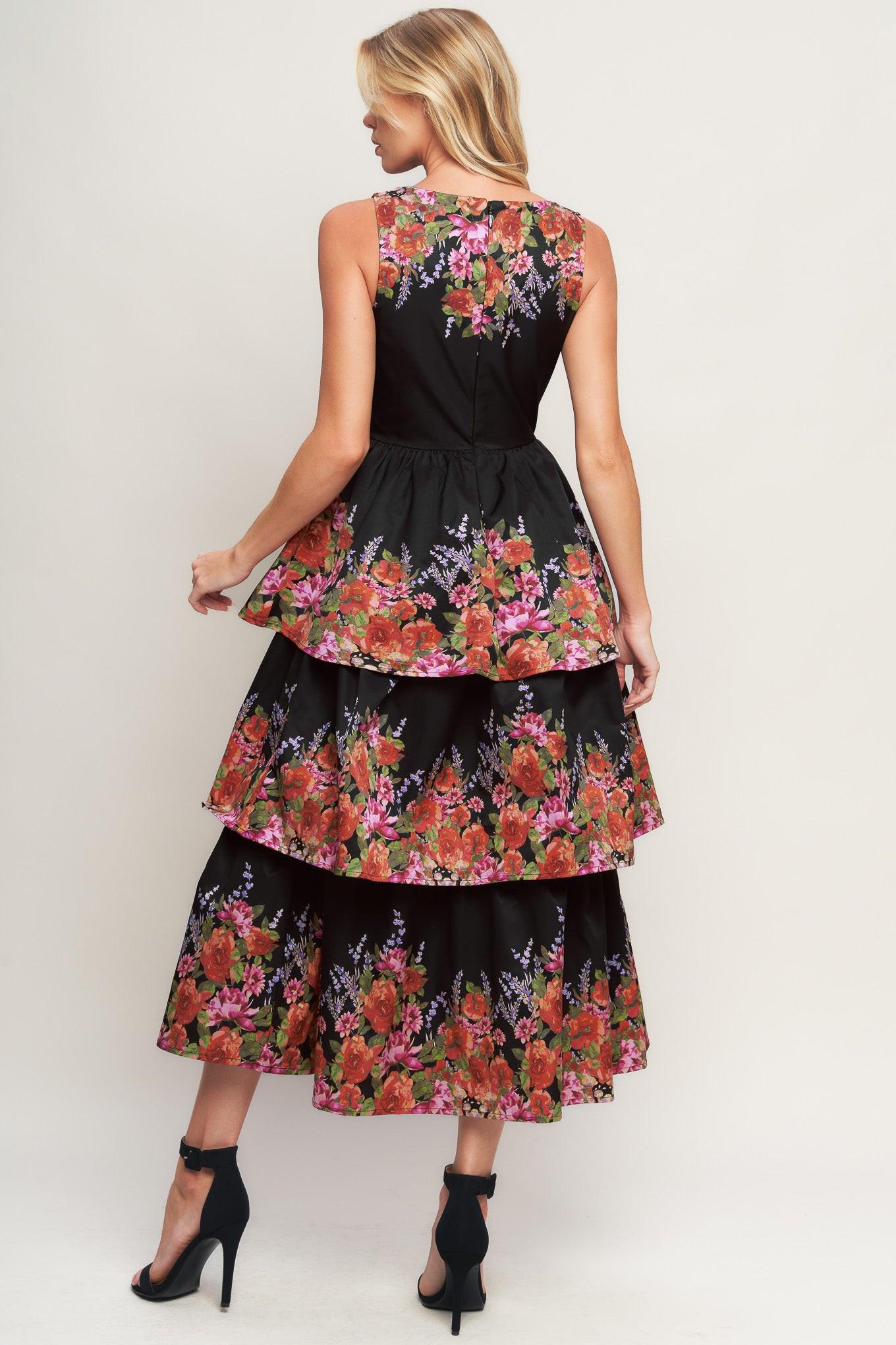 THE BOTANICAL BALLGOWN WOVEN MIDI DRESS Flying Tomato