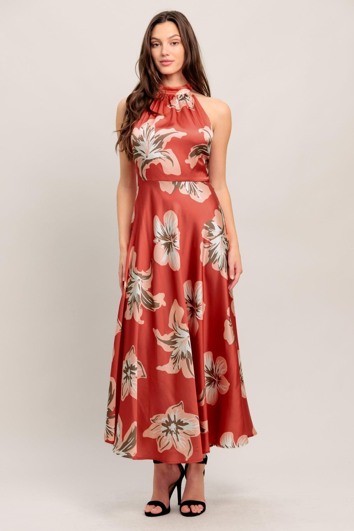 CAN’T LOOK AWAY WOVEN MIDI DRESS Flying Tomato