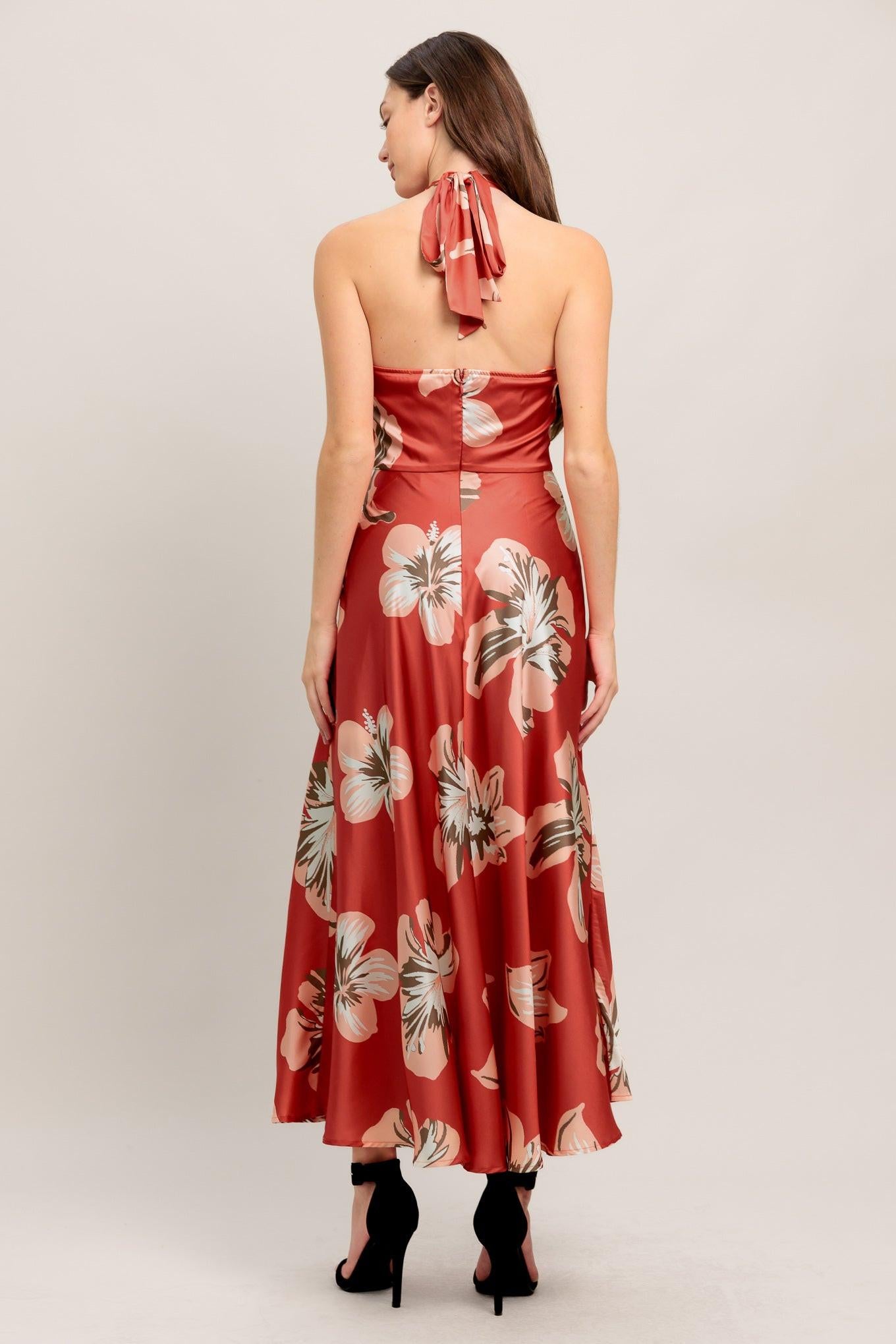 CAN’T LOOK AWAY WOVEN MIDI DRESS Flying Tomato