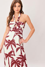 PALM SIREN WOVEN MIDI DRESS Flying Tomato