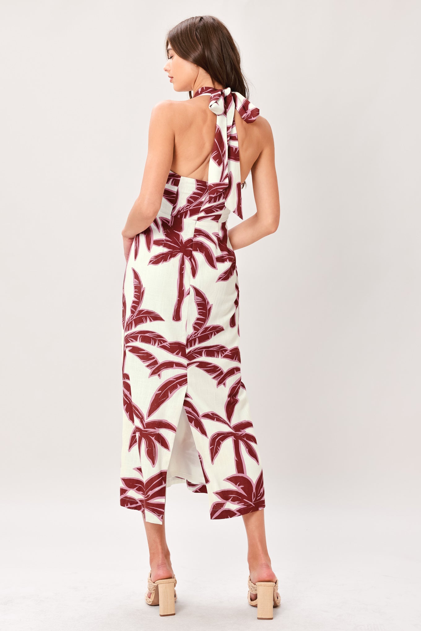PALM SIREN WOVEN MIDI DRESS Flying Tomato