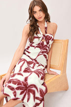 PALM SIREN WOVEN MIDI DRESS Flying Tomato