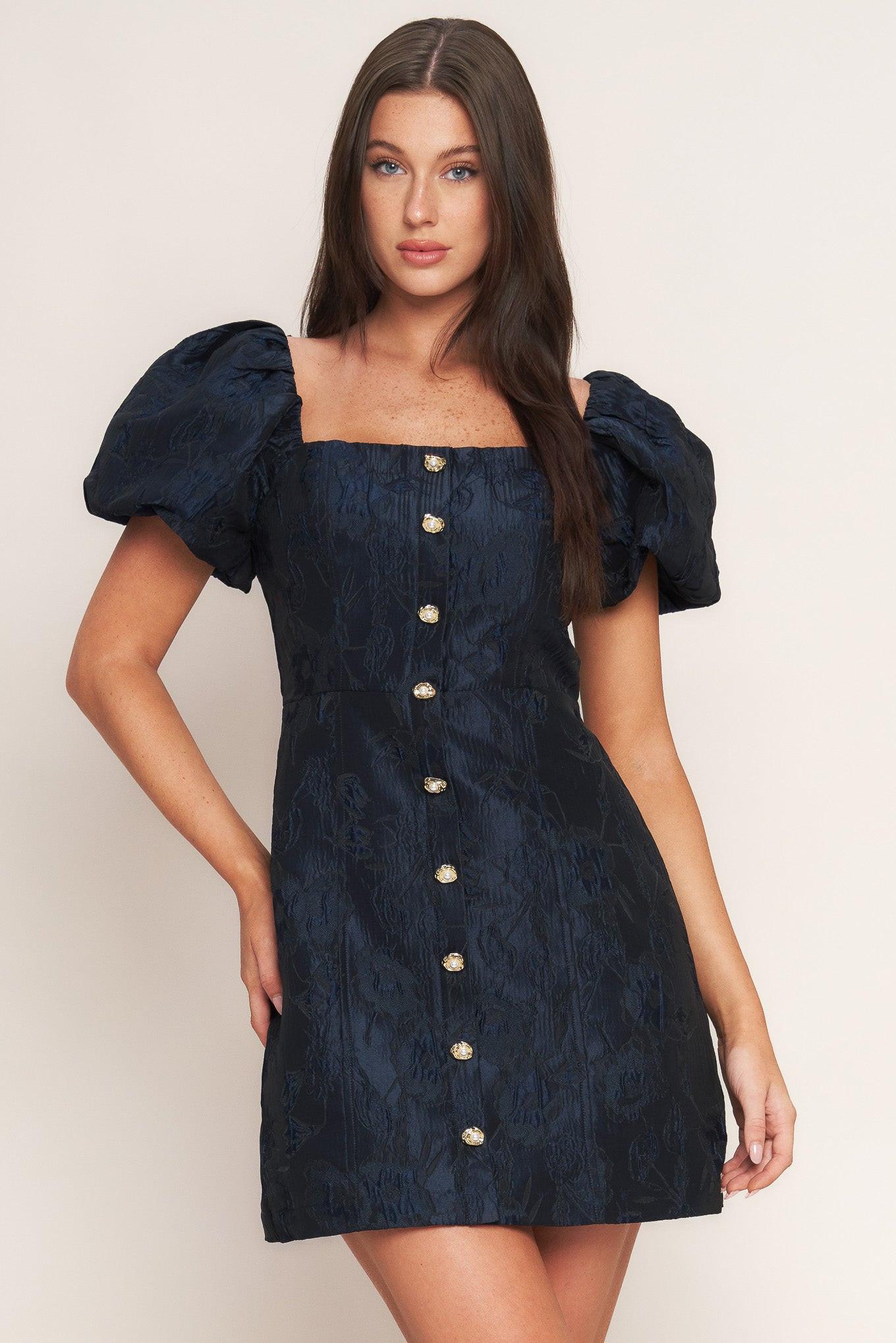 GOLDEN MOON WOVEN MINI DRESS Flying Tomato