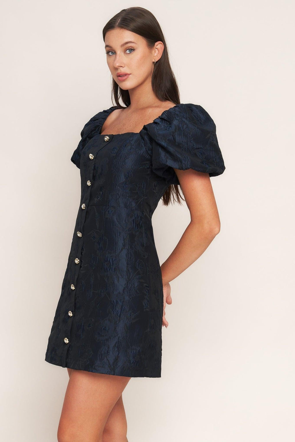 GOLDEN MOON WOVEN MINI DRESS Flying Tomato