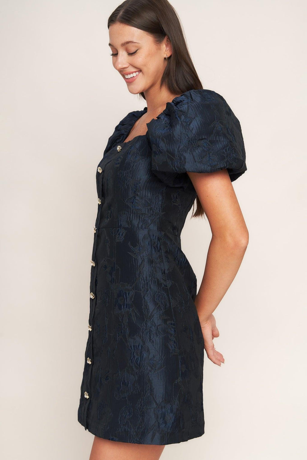 GOLDEN MOON WOVEN MINI DRESS Flying Tomato