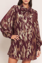 METALLIC MUSE WOVEN MINI DRESS Flying Tomato