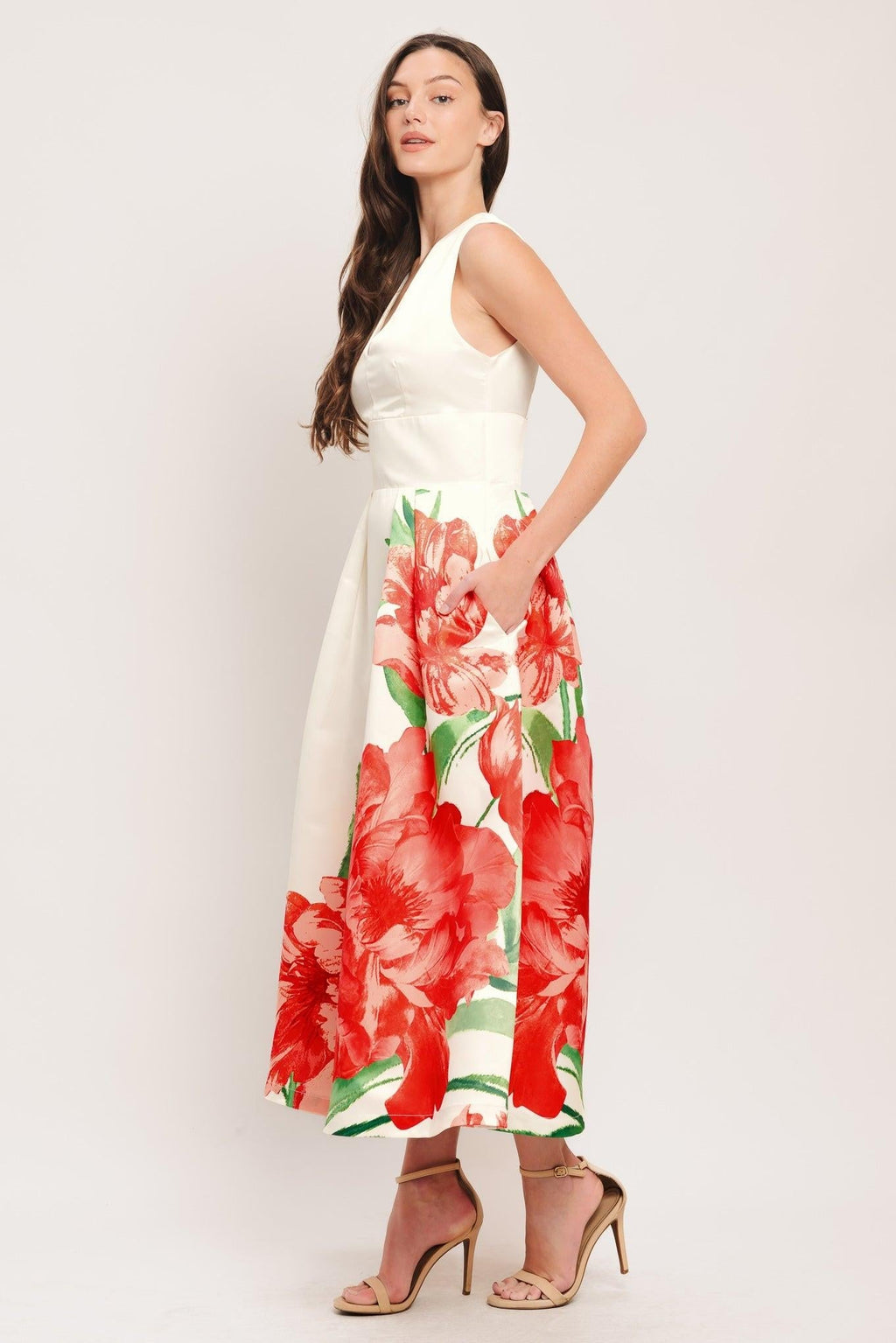 ROMANCE EDIT WOVEN MIDI DRESS Flying Tomato