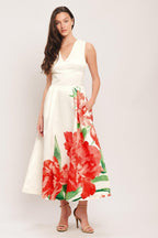 ROMANCE EDIT WOVEN MIDI DRESS Flying Tomato