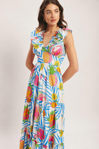 PINEAPPLE PARADISE WOVEN MAXI DRESS Flying Tomato