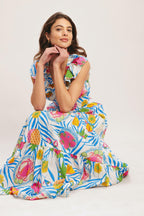 PINEAPPLE PARADISE WOVEN MAXI DRESS Flying Tomato