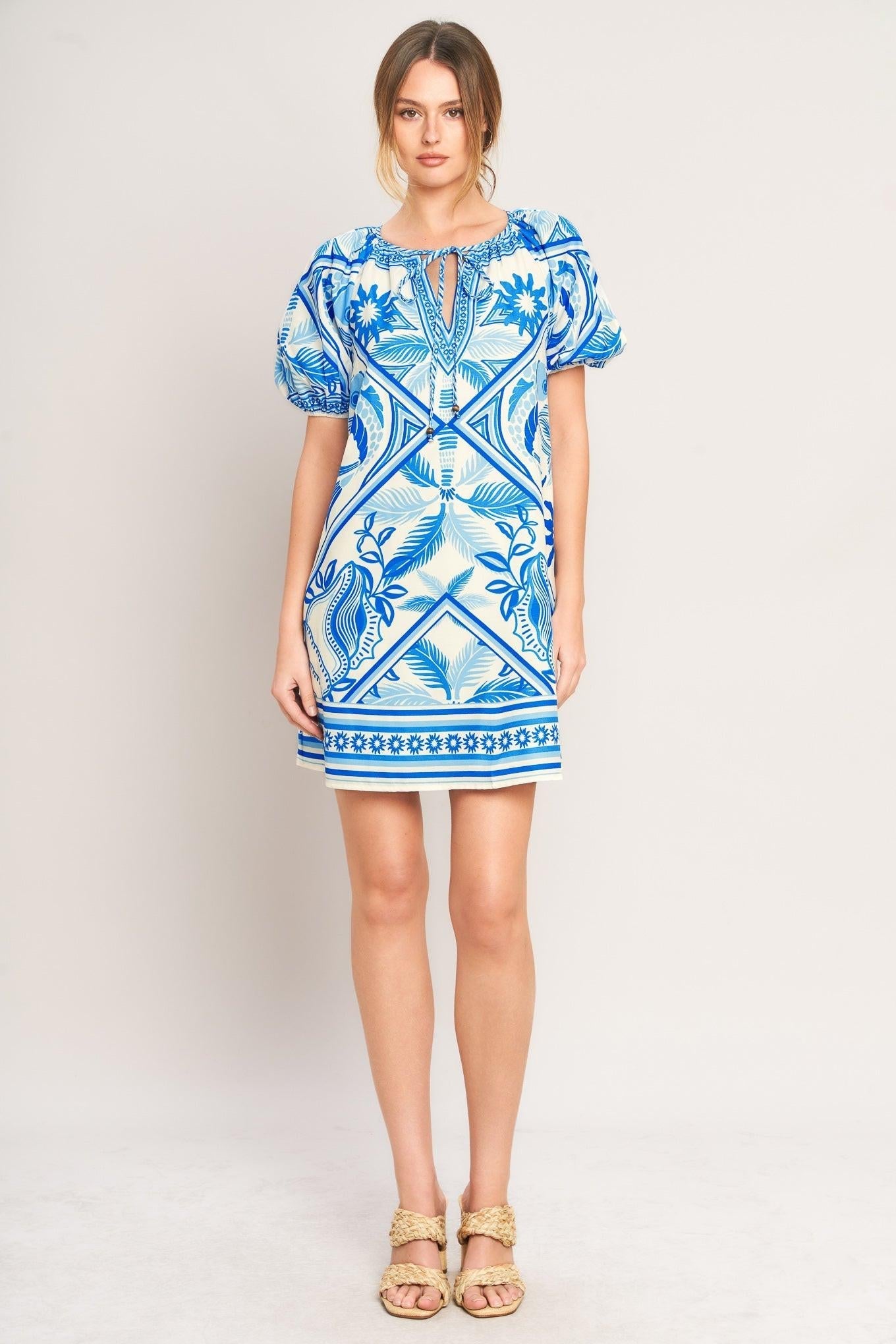 BLUE LAGOON RESORT WOVEN MINI DRESS Flying Tomato
