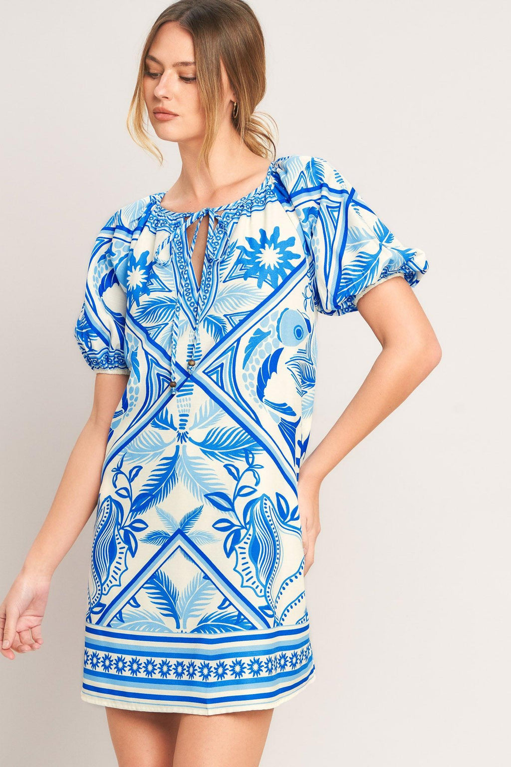 BLUE LAGOON RESORT WOVEN MINI DRESS Flying Tomato