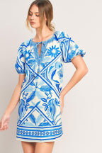 BLUE LAGOON RESORT WOVEN MINI DRESS Flying Tomato