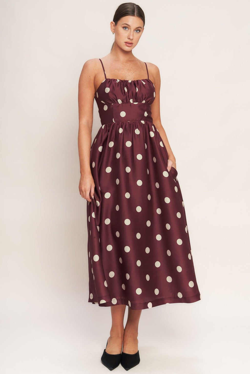 MARASCHINO CHIC WOVEN MIDI DRESS Flying Tomato