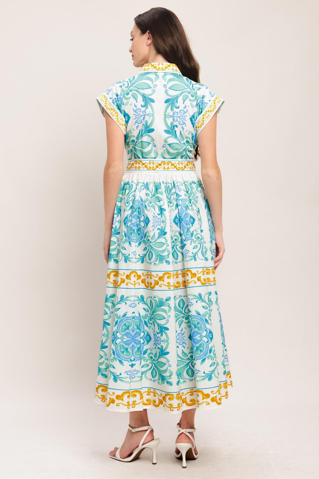 BLUE REGALIA WOVEN MIDI DRESS Flying Tomato