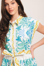 BLUE REGALIA WOVEN MIDI DRESS Flying Tomato