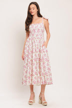 PETALS & PROMISES WOVEN MIDI DRESS Flying Tomato
