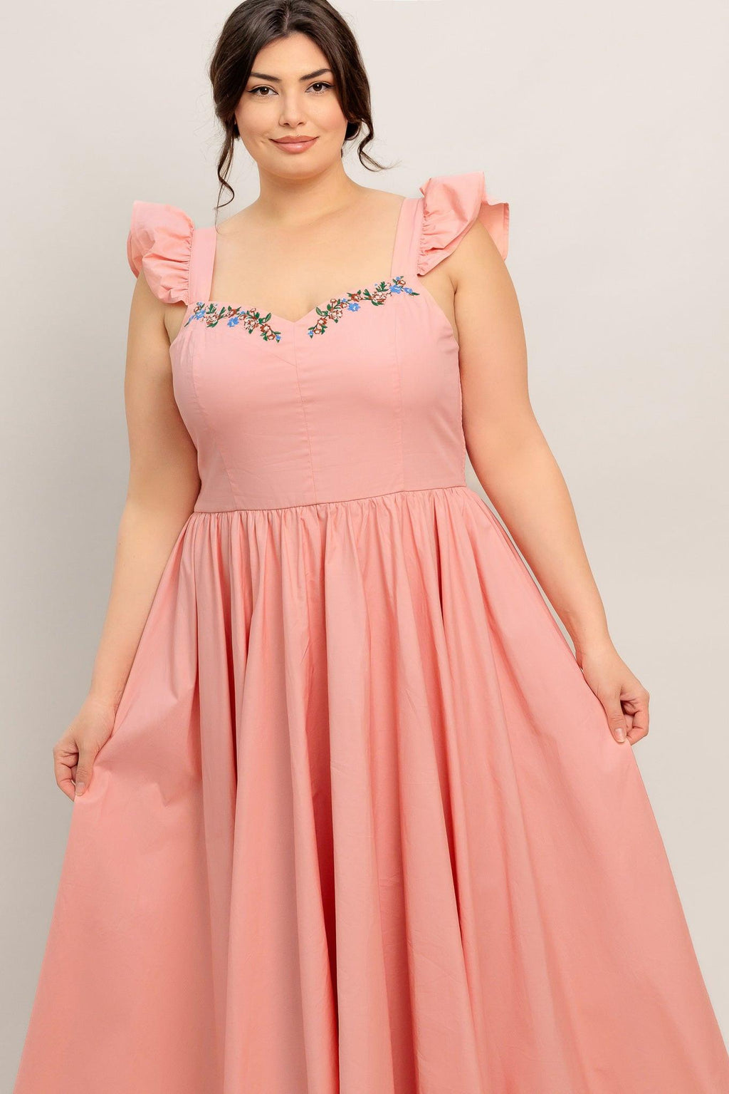 BLUSHED WITH LOVE WOVEN MIDI DRESS Flying Tomato