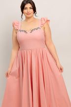 BLUSHED WITH LOVE WOVEN MIDI DRESS Flying Tomato