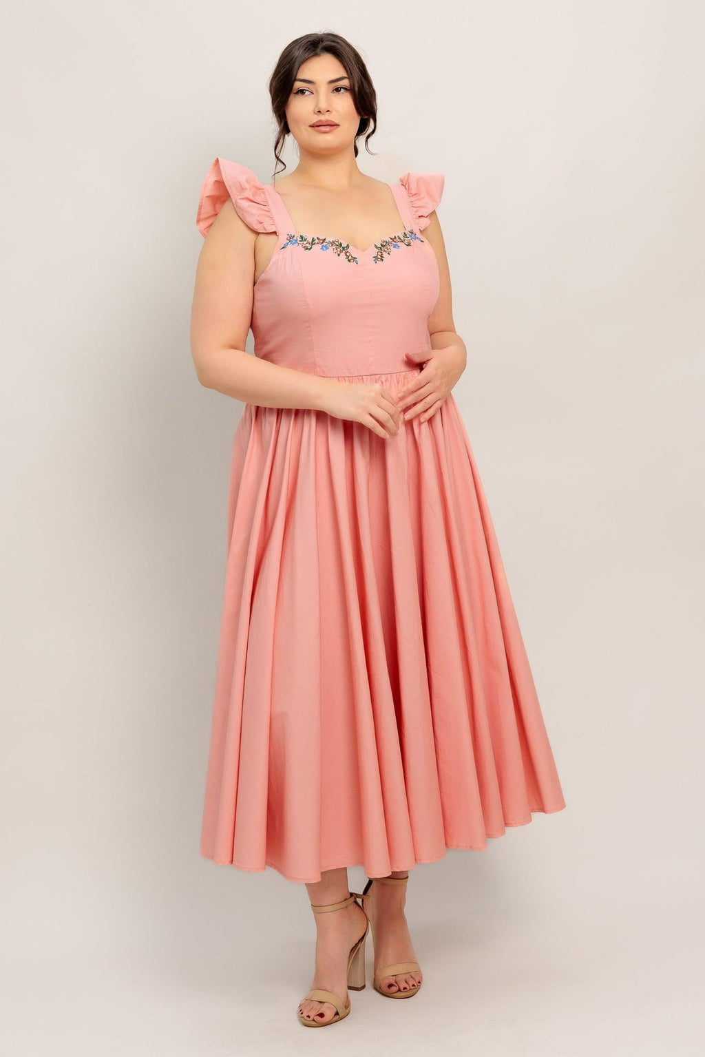 BLUSHED WITH LOVE WOVEN MIDI DRESS Flying Tomato