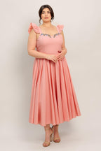 BLUSHED WITH LOVE WOVEN MIDI DRESS Flying Tomato