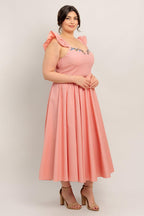BLUSHED WITH LOVE WOVEN MIDI DRESS Flying Tomato