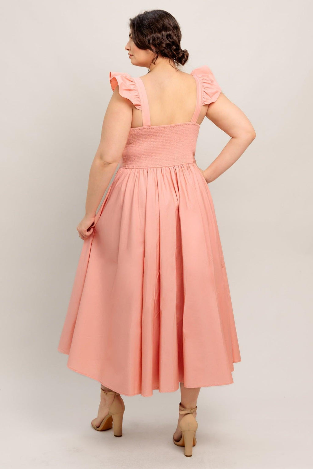 BLUSHED WITH LOVE WOVEN MIDI DRESS Flying Tomato