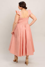BLUSHED WITH LOVE WOVEN MIDI DRESS Flying Tomato