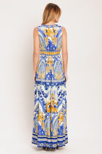 AZURE PALAZZO WOVEN MAXI DRESS Flying Tomato
