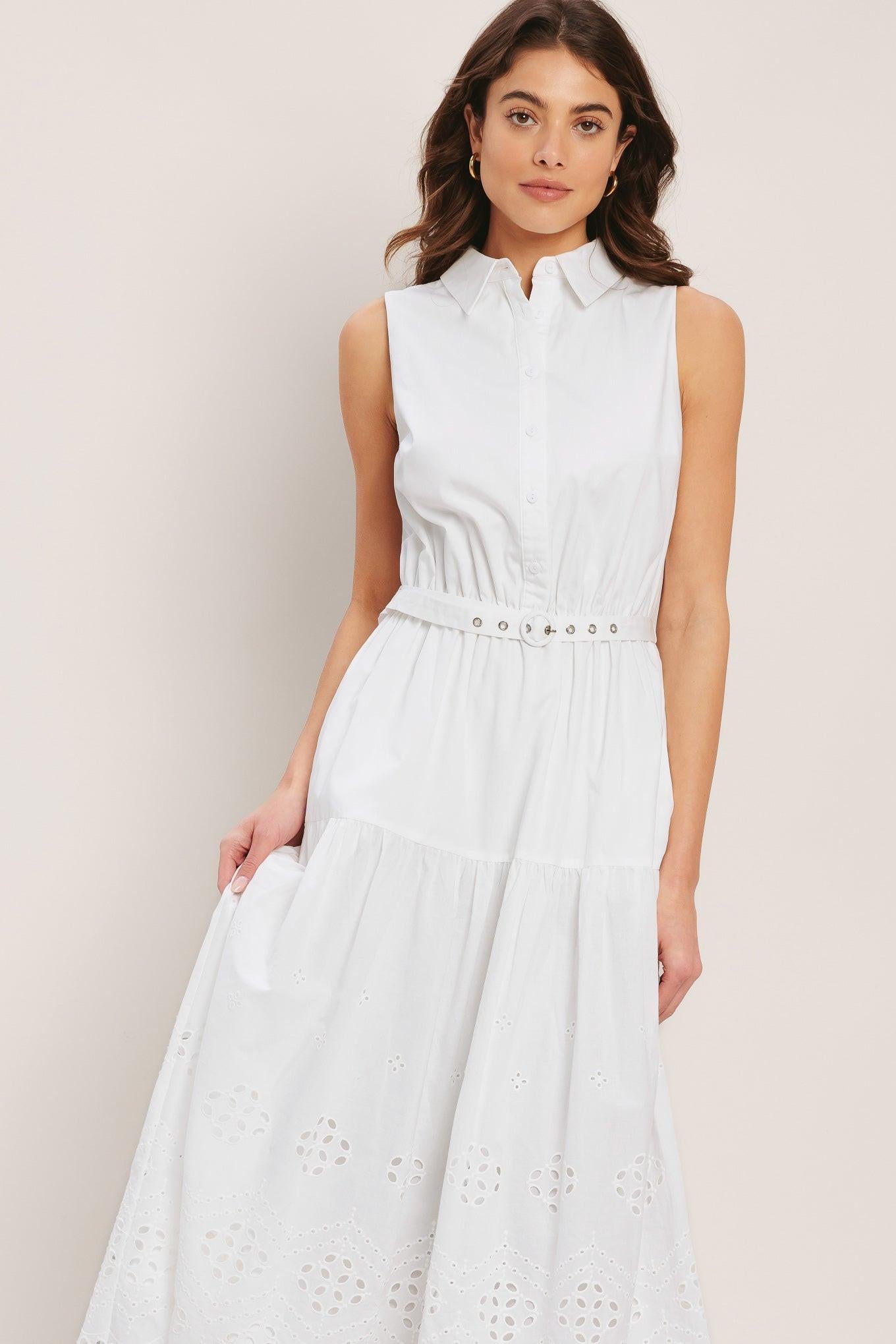 HAMPTONS SUMMER WOVEN MIDI DRESS Flying Tomato