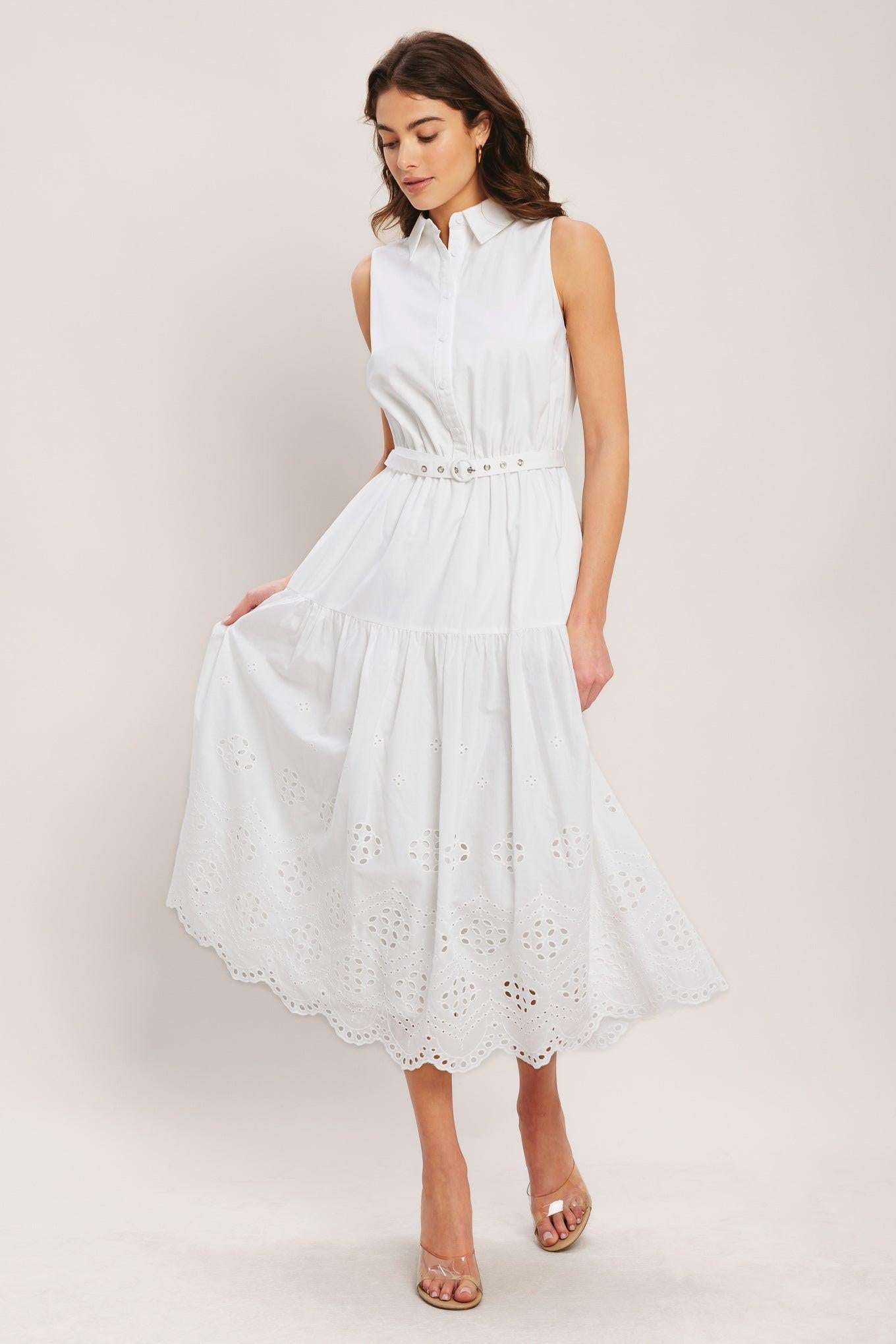 HAMPTONS SUMMER WOVEN MIDI DRESS Flying Tomato