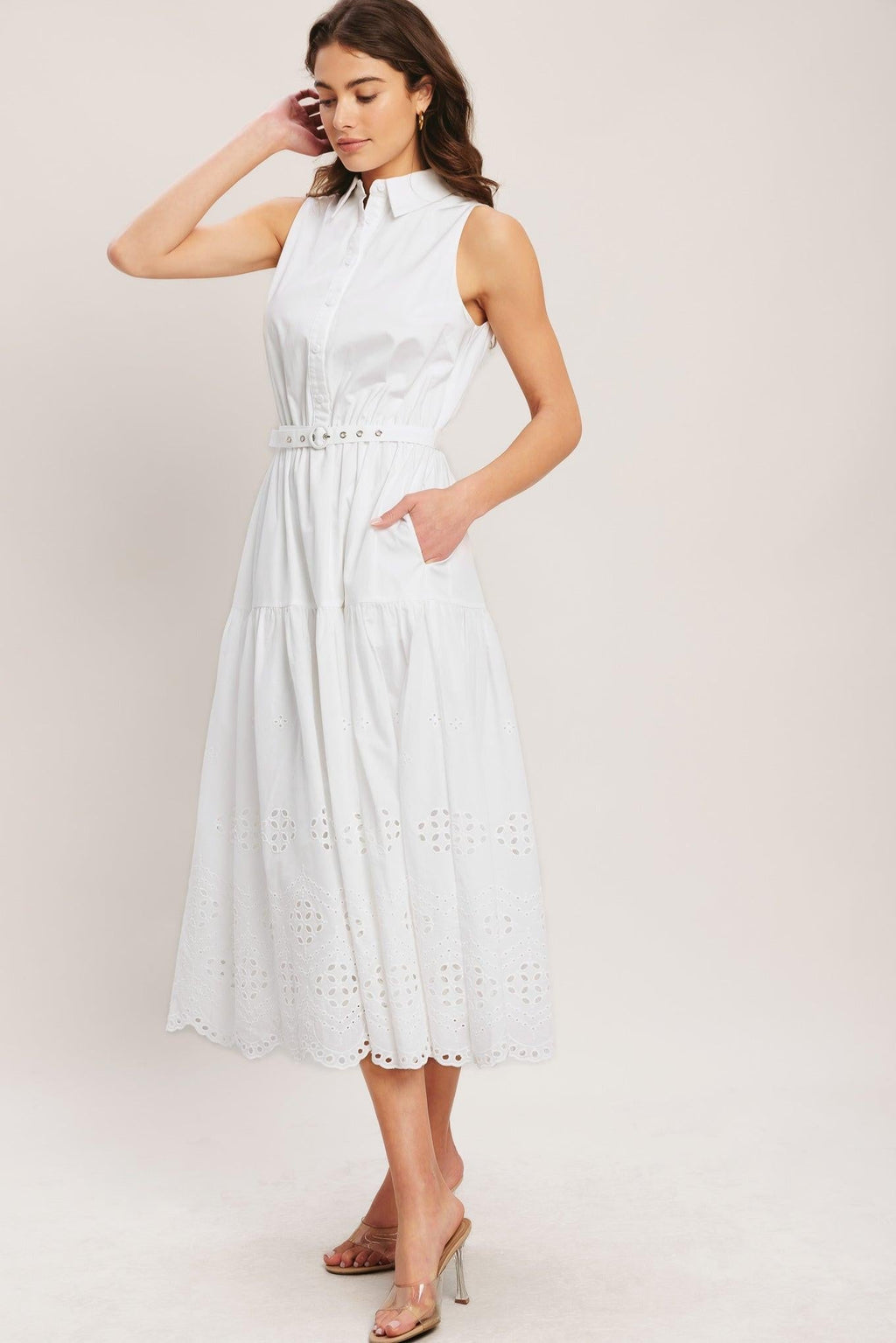 HAMPTONS SUMMER WOVEN MIDI DRESS Flying Tomato