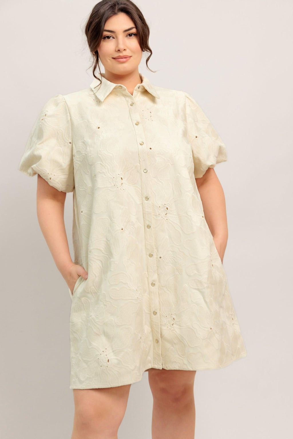 BREATHABLE WEAVE WOVEN MINI DRESS Flying Tomato