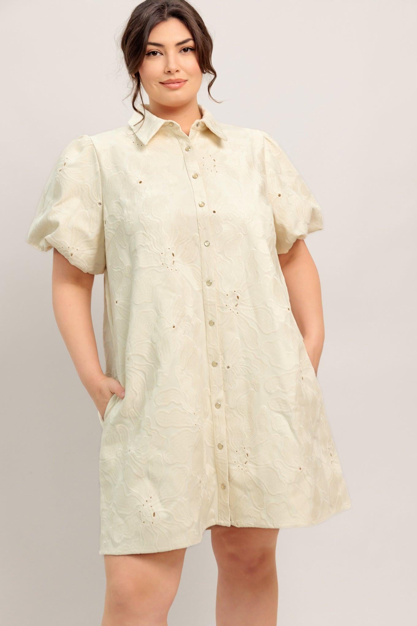 BREATHABLE WEAVE WOVEN MINI DRESS Flying Tomato