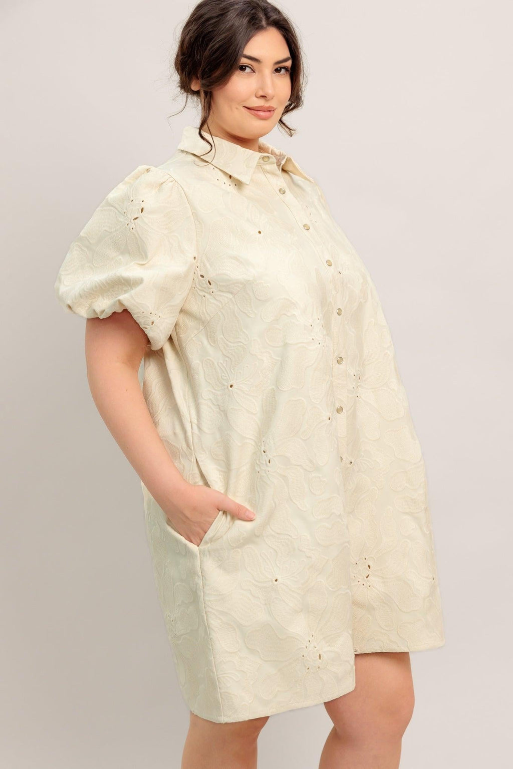 BREATHABLE WEAVE WOVEN MINI DRESS Flying Tomato