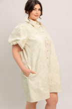 BREATHABLE WEAVE WOVEN MINI DRESS Flying Tomato
