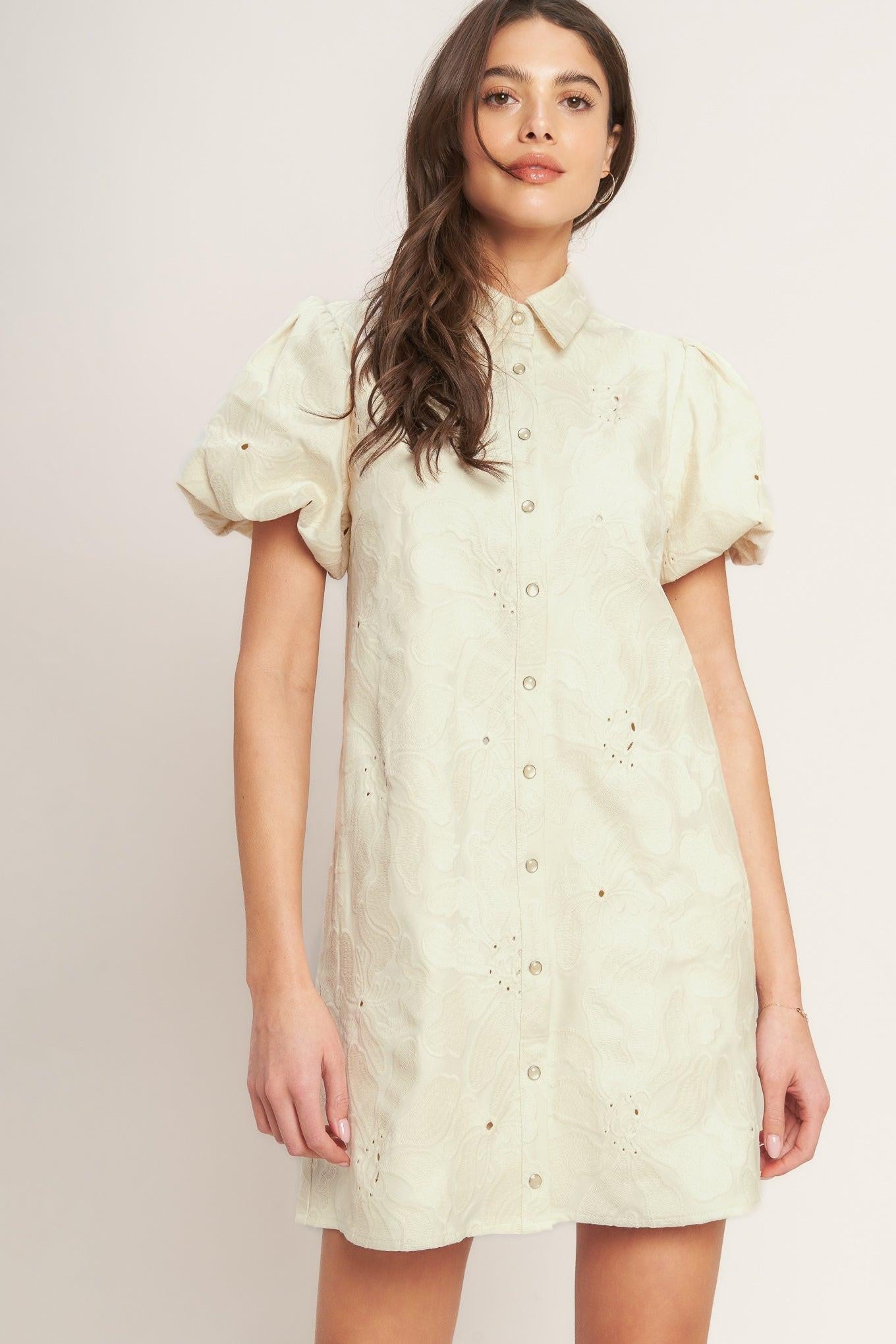 BREATHABLE WEAVE WOVEN MINI DRESS Flying Tomato