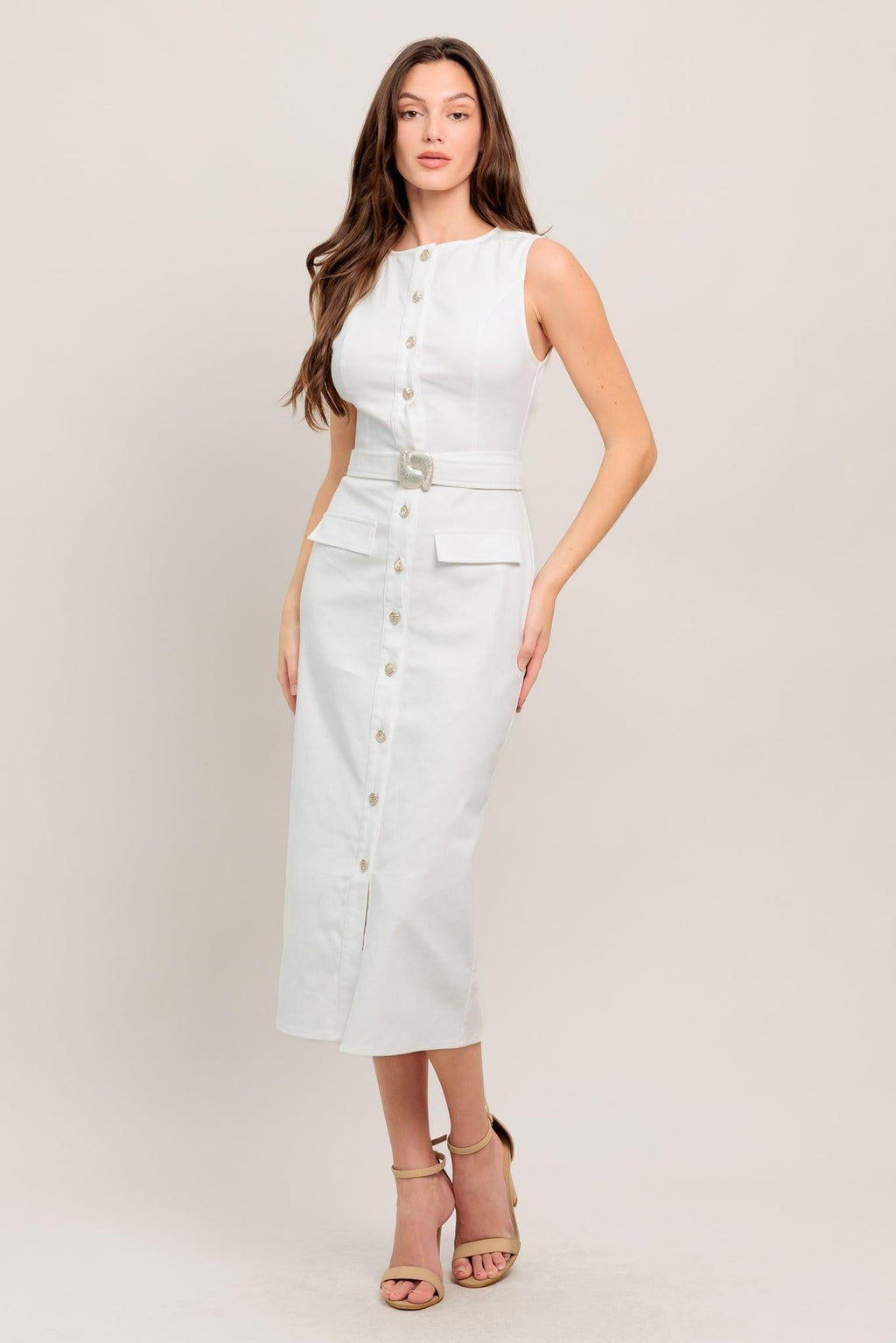 ROUGE ROMANCE TWILL MIDI DRESS Flying Tomato