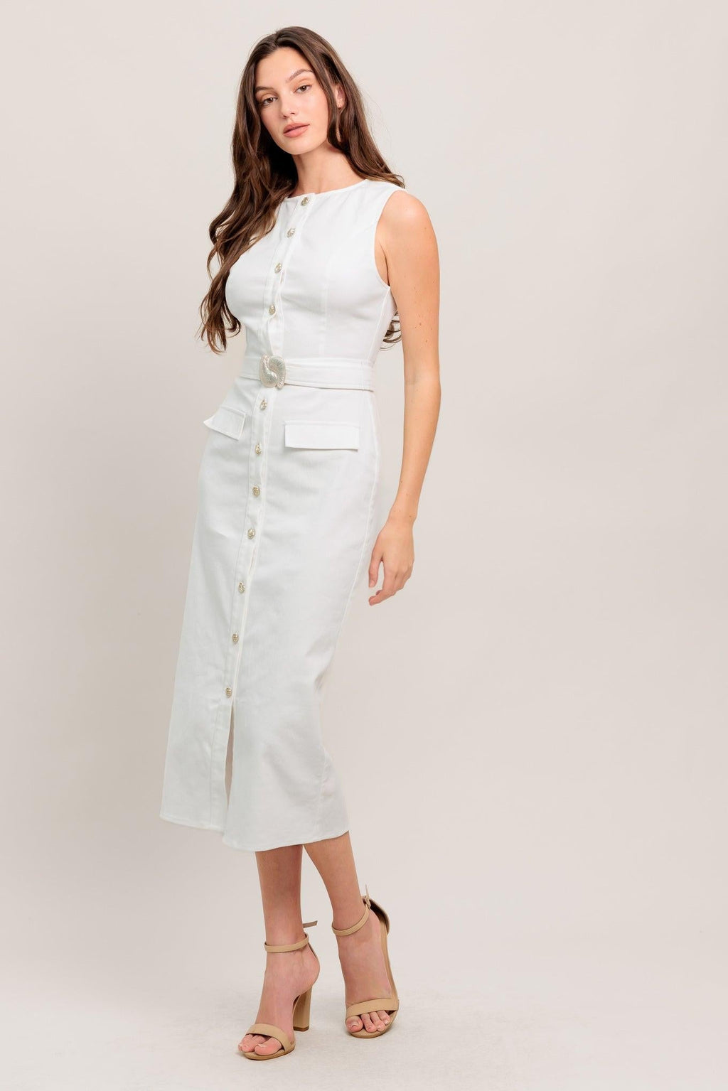 ROUGE ROMANCE TWILL MIDI DRESS Flying Tomato