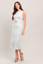 ROUGE ROMANCE TWILL MIDI DRESS Flying Tomato
