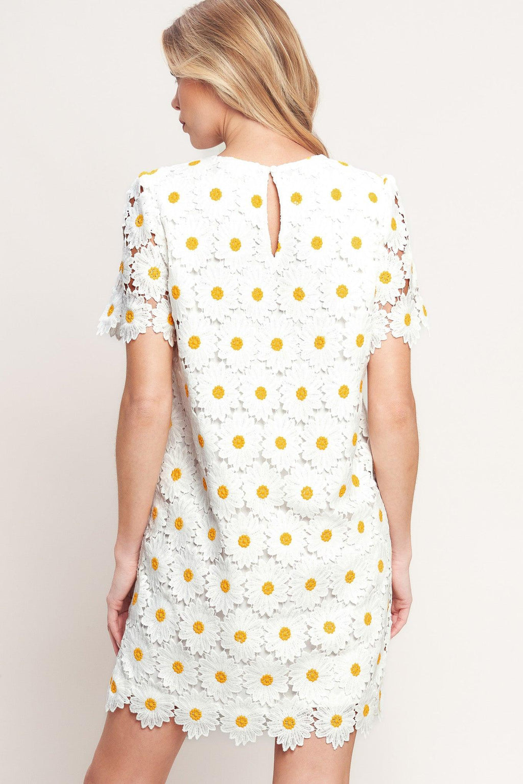 DAISIES AND DAYDREAMS WOVEN LACE MINI DRESS Flying Tomato