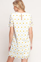 DAISIES AND DAYDREAMS WOVEN LACE MINI DRESS Flying Tomato