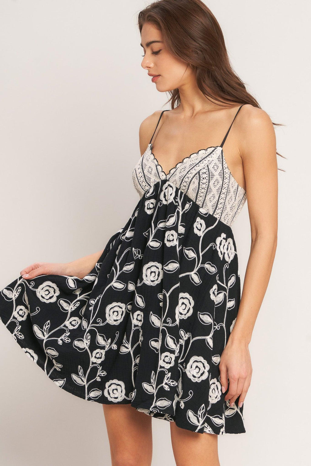 DARK ROMANCE WOVEN MINI DRESS Flying Tomato