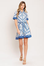 ISLAND POLISH WOVEN MINI DRESS Flying Tomato