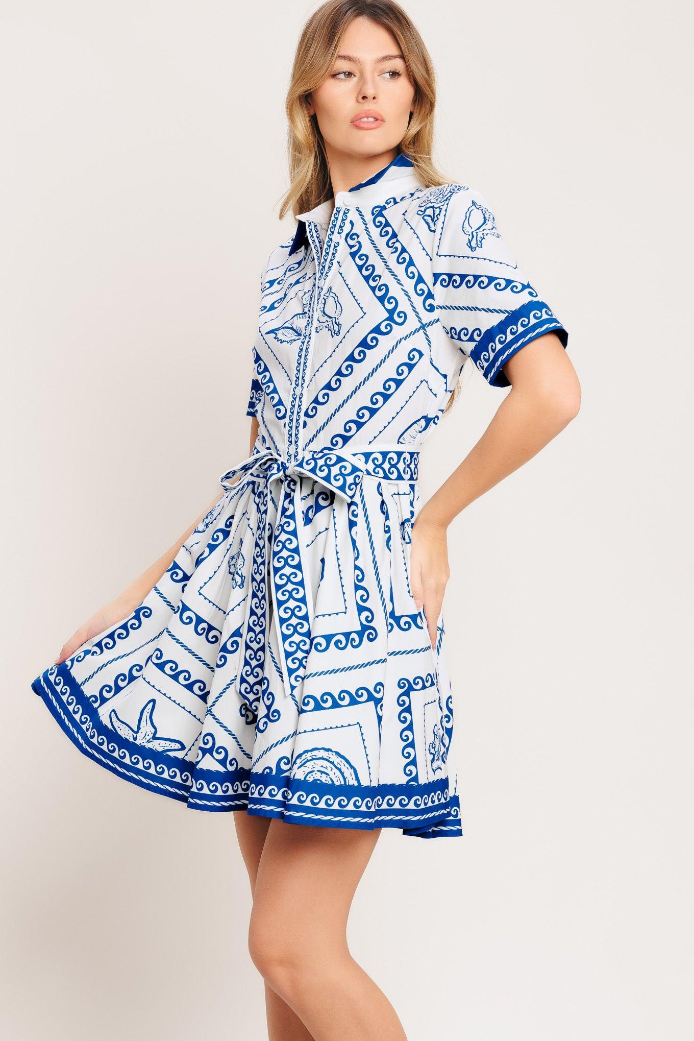 ISLAND POLISH WOVEN MINI DRESS Flying Tomato