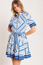 ISLAND POLISH WOVEN MINI DRESS Flying Tomato