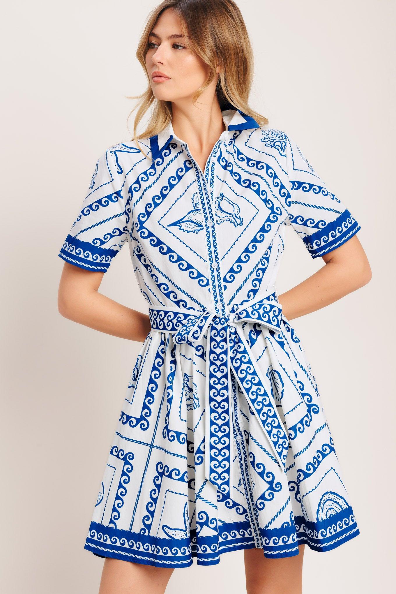 ISLAND POLISH WOVEN MINI DRESS Flying Tomato