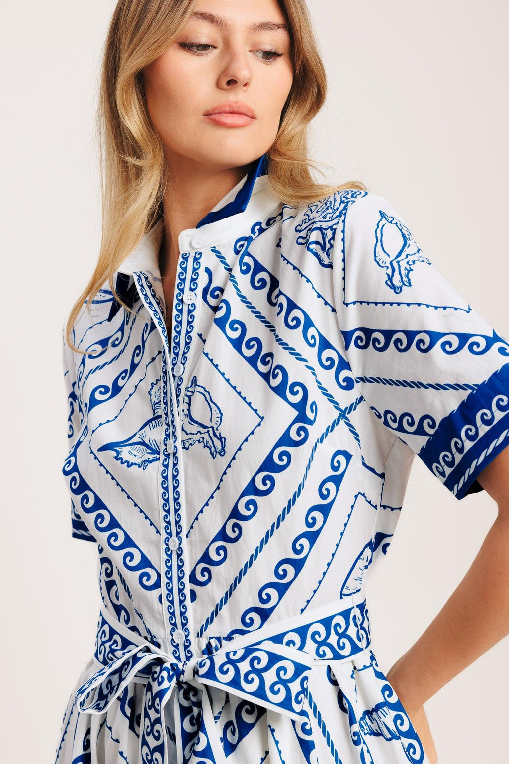 ISLAND POLISH WOVEN MINI DRESS Flying Tomato