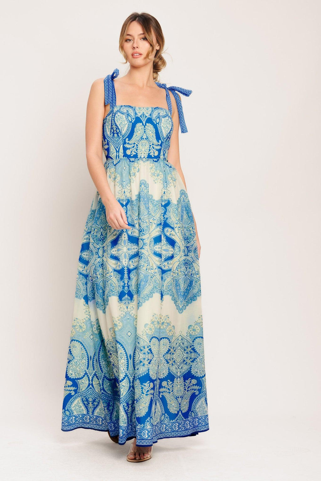 OCEAN TAPESTRY WOVEN MAXI DRESS Flying Tomato