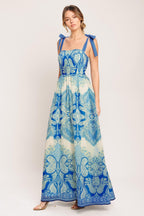 OCEAN TAPESTRY WOVEN MAXI DRESS Flying Tomato